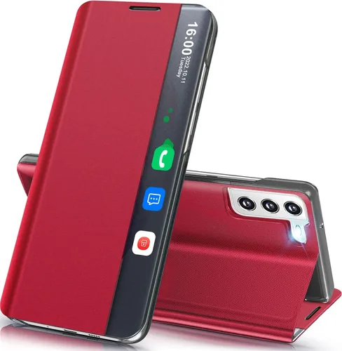 Vista 29 de Funda de teléfono para Samsung Galaxy A16 5G, Clear View Window Funda delgada de lujo para teléfono Galaxy A16 con soporte, funda protectora