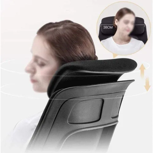 Vista 8 de Silla de oficina ergonómica con soporte lumbar, reposabrazos ajustables, altura ajustable, color negro