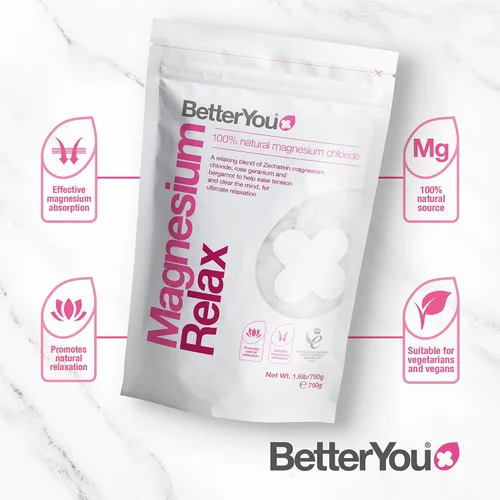 Vista 3 de BetterYou Magnesium Relax Bath Flakes - Sales de baño de recuperación corporal con magnesio - Para la salud de la piel y alivio muscular del dolor