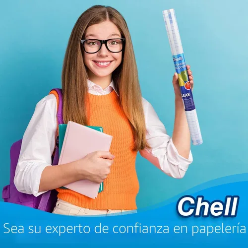 Vista 7 de Chell - Papel adhesivo transparente para libros, cubierta adhesiva para libros, 17.5 pulgadas x 5 pies