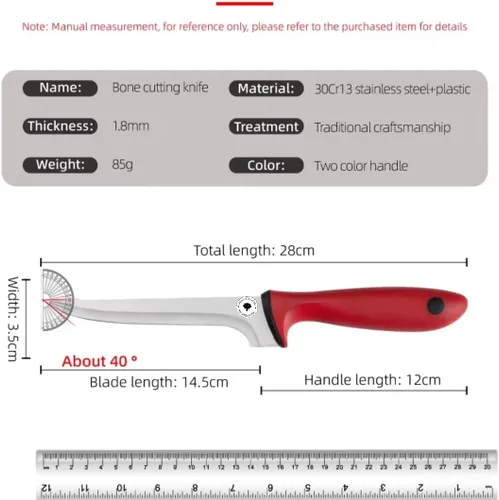 Vista 10 de Cuchillo deshuesador de cocina, cuchillo de chef de 5.7 pulgadas, cuchillo japonés de acero hecho a mano, hoja de precisión para deshuesar limpio