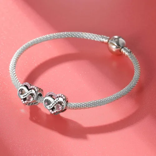 Vista 2 de Abalorios de piedra natal de octubre de plata esterlina 925 para pulsera, collar, día de la madre (octubre)