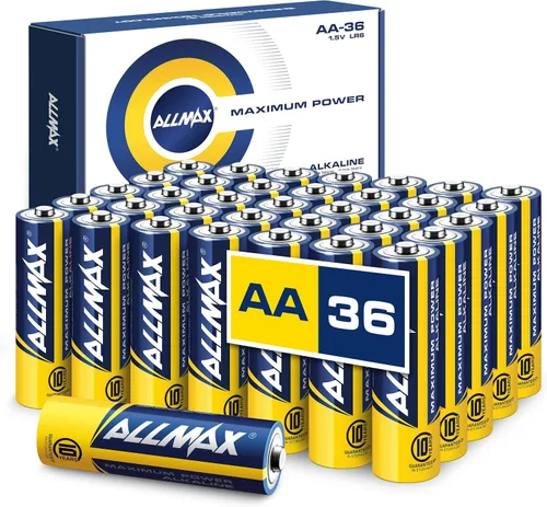 Vista 10 de Allmax - Pilas alcalinas doble A AA de máxima potencia (12 unidades) – Diseño ultra duradero, a prueba de fugas, vida útil de 10 años, máximo