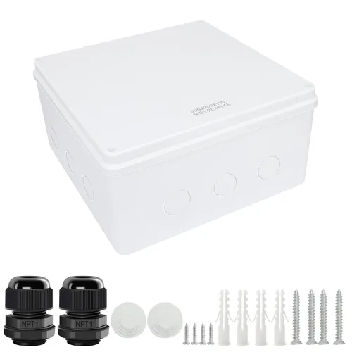 Vista 16 de LeMotech - Caja de conexiones, caja eléctrica IP55, resistente al agua, a prueba de polvo, plástico ABS, para proyectos electrónicos, color blanco