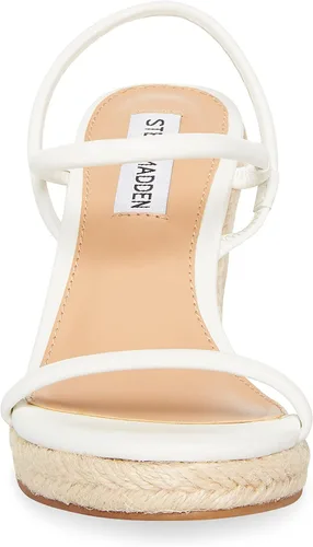 Vista 2 de Steve Madden Sandalias de tacón Udell para mujer, Cuero Blanco