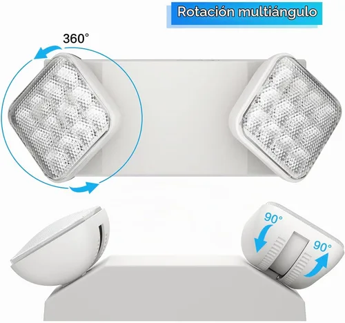 Vista 5 de Paquete de 2 luces de emergencia para negocios, con batería de respaldo, cable duro, certificado UL 924, CA 120/277V, luz de emergencia LED