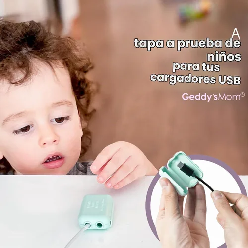 Vista 7 de Funda de cargador USB a prueba de bebés – Caja de punta de cable resistente a los niños para cables de carga USB estándar
