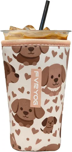 Vista 71 de Reusable Insulated Neoprene Iced Coffee Sleeves for Iced Coffee Cups, Coffee Coolies sleeves for Iced & Hot Drinks