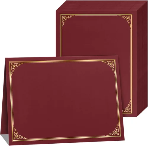 Vista 9 de SUNEE Titulares de certificados (negro, 30 paquetes, nuevo patrón), cubre diploma, borde de lámina dorada, para certificados de tamaño carta de 8.5