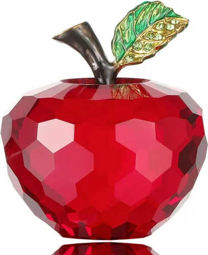 Vista 14 de Figura de manzana de cristal de Vie jeune, pisapapeles de estatua hecha a mano, adorno para decoración del hogar, artesanías de cristal
