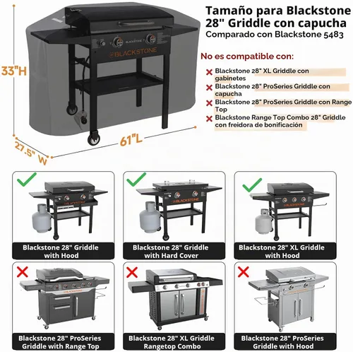 Vista 2 de Cubierta de plancha para Blackstone de 28 pulgadas con capucha 5483,1000D