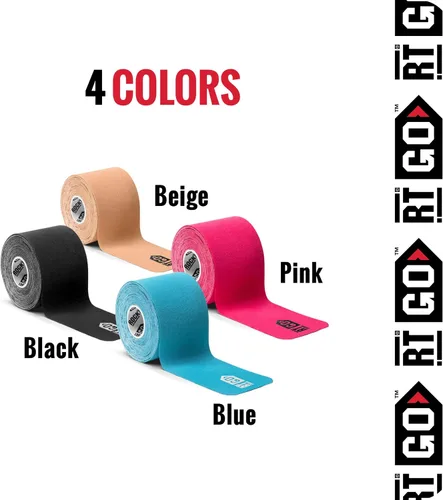 Vista 6 de RockTape Go Cinta adhesiva de kinesiología precortada extra adhesiva (beige)
