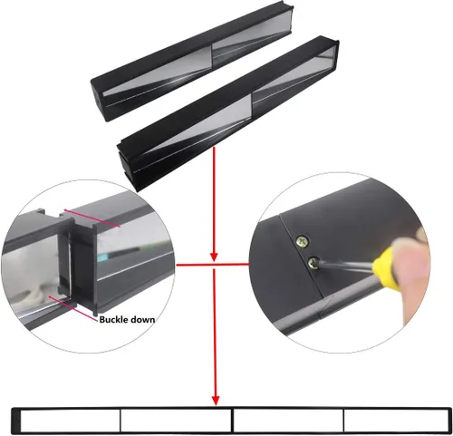 Vista 5 de Espejo retrovisor para carrito de golf, HKOO Espejo de carrito de golf, espejo retrovisor universal de 4 paneles para carritos de golf EZGO, Club CAR