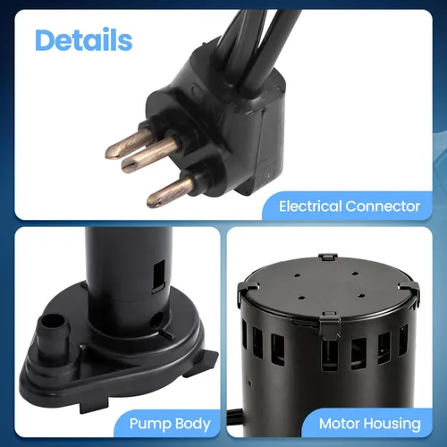 Vista 8 de 9161079-06 Bomba de agua de repuesto para máquina de hielo para ICE-O-MATIC 230-Volt 2700-RPM Reemplazar # 9161079-03, 9161076-02, ICE9161076