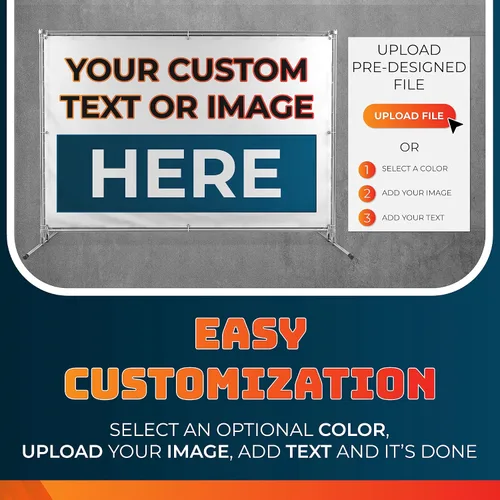 Vista 5 de Pancartas y letreros personalizados para interiores y exteriores con cualquier imagen, logotipo y texto, pancarta de vinilo – 20 fuentes y 25