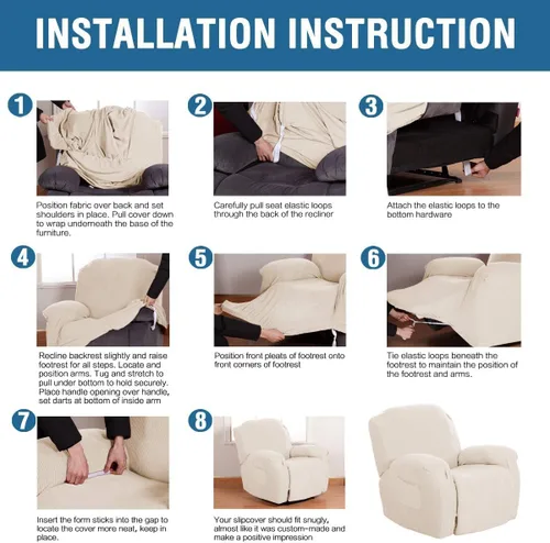 Vista 5 de H.VERSAILTEX Funda reclinable superelástica Fundas reclinables para sofá Funda reclinable para silla Forma ajustada Fundas antideslizantes