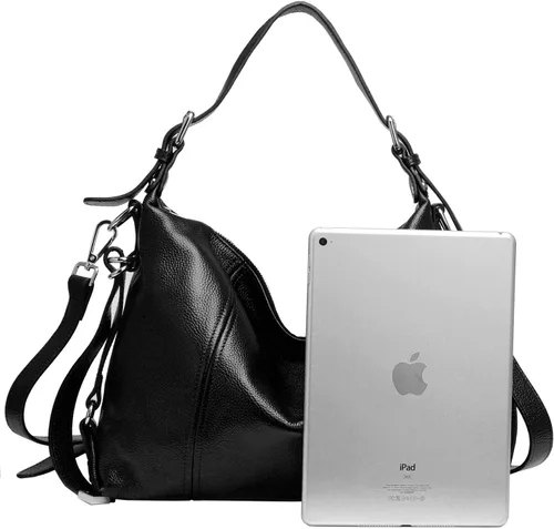 Vista 5 de Heshe - Bolso de cuero vintage para mujer, bolsos de diseño, con manija Soft, Genuine Leather