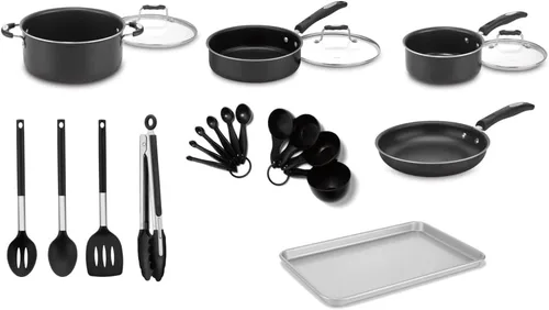 Vista 3 de Cuisinart P55-22BK Juego completo de utensilios de cocina antiadherentes para chef (22 piezas)