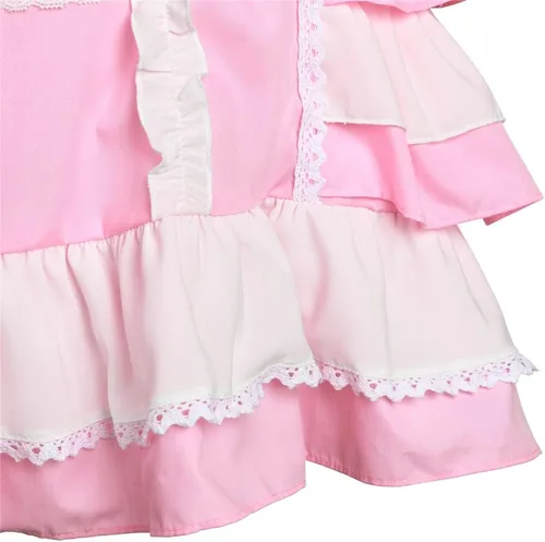 Vista 6 de Sweet Cute Kawaii Lolita Vestido japonés de manga corta para mujer, vestido de princesa de anime con falda hinchada