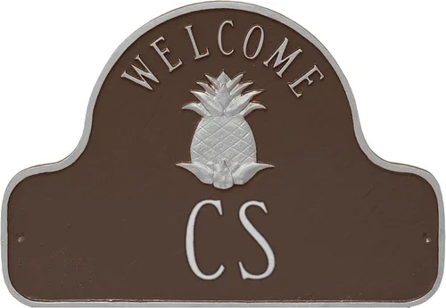 Vista 22 de Montague - Placa de metal con diseño de piña, 11 x 16 pulgadas, cobre antiguo/cobre