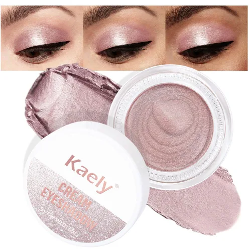Vista 22 de evpct Paleta de maquillaje en pote de sombra de ojos en crema única para mujeres mayores, sombra de ojos de champán con shimmer, glitter metálico