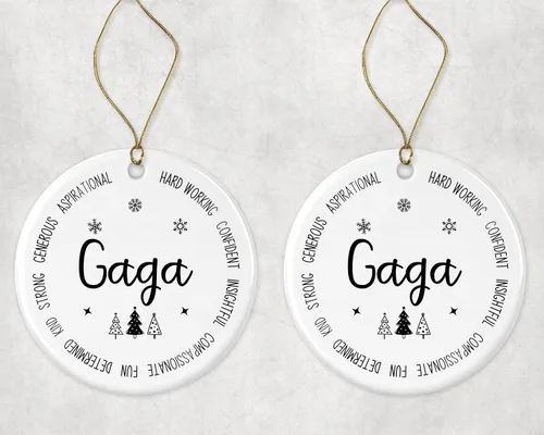 Vista 3 de Adorno descriptivo de Gaga, adorno de mejor gaga jamás, regalo de recuerdo de Navidad de hija o hijo, nuevo adorno de Gaga, primero para Gaga