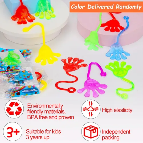 Vista 2 de 24 piezas de manos adhesivas para niños, regalos de fiesta, obsequio, relleno de huevos, relleno de bolsa de dulces, juguete de caja del tesoro