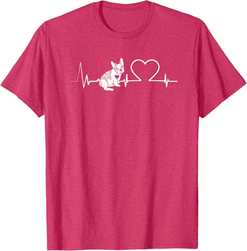 Vista 29 de Heartbeat Bulldog francés Camiseta de propietario de perros Frenchie, Negro