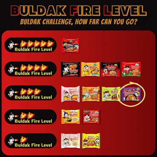 Vista 7 de Buldak Ramen - Fideos de ramen sabor a lima habanero - Paquete de 5 fideos ramen picantes Buldak Ramen coreano picante de pollo salteado con 5