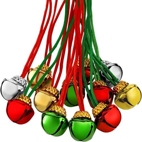 Vista 8 de Gejoy 60 collares de campana de Navidad, decoraciones de campana de Navidad para suministros navideños