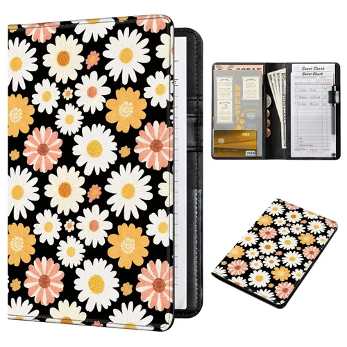 Vista 53 de CoBak Libreta para servidores de alta calidad: organizador de cartera de camarero de 5.12 x 7.91 pulgadas en piel auténtica, con 8 bolsillos