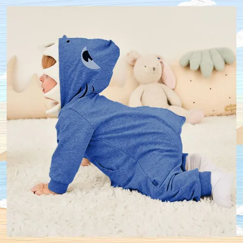 Vista 6 de UVIPC Shark - Mameluco de Halloween para bebés y niñas de 3 a 24 meses