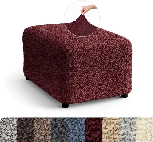 Vista 11 de PAULATO BY GA.I.CO. Funda otomana – Funda para taburete – Funda de puf – Funda de tela de poliéster suave – 1 pieza de forma elástica y elegante