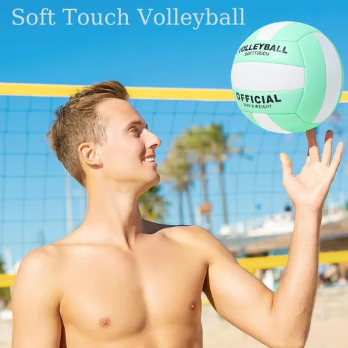 Vista 4 de ZLY Balones de voleibol, tamaño oficial 5 para interiores y exteriores, pelotas de voleibol suaves al tacto para playa, juego de entrenamiento