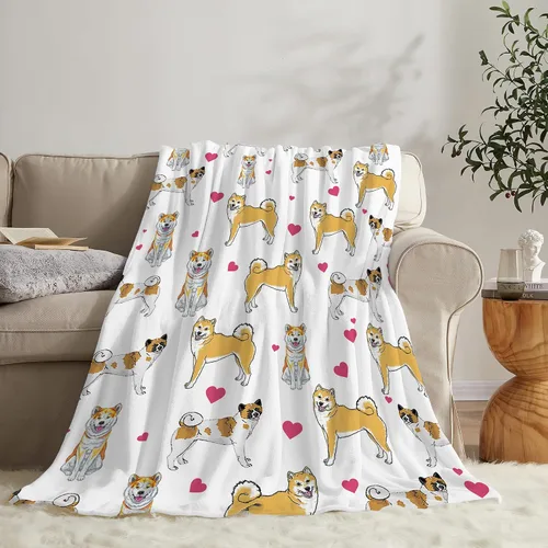 Vista 7 de Manta de Tiro de Perro Akita - Regalos y Decoración para Niñas, Mujeres, Niños, Adultos - Suave, Cálida y Acogedora de Vellón para Sofá, Sillón