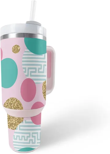 Vista 18 de MightySkins Skin - Vaso de vinilo compatible con Stanley The Quencher H2.0 FlowState de 40 onzas, diseño de mármol de albaricoque, protectora