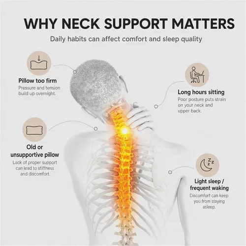 Vista 5 de Almohada cervical ergonómica de espuma viscoelástica para aliviar el dolor