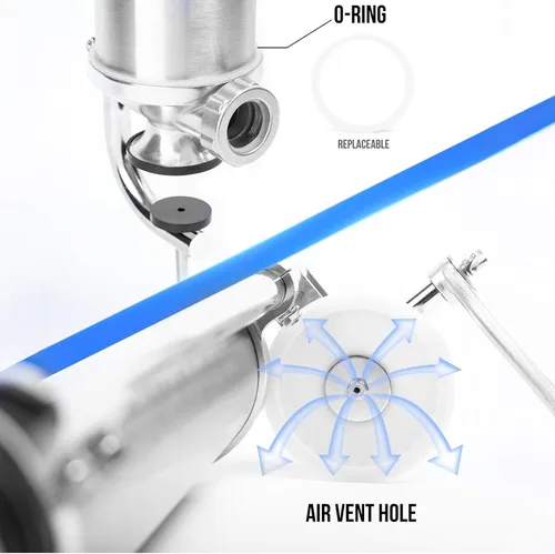 Vista 4 de Máquina de relleno vertical de acero inoxidable de 5 libras con 8 embudos de relleno y 1 pistón de silicona