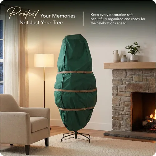 Vista 2 de Covermates Bolsa de almacenamiento vertical para árbol de Navidad, color Poliéster verde Elite