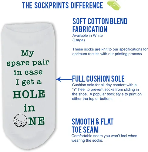Vista 3 de Divertidos calcetines de golf con texto, grandes regalos para los amantes del golf, divertidos calcetines invisibles para hombres y mujeres