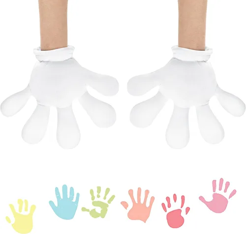 Vista 3 de Geyoga 2 pares de guantes grandes de disfraz de manos de dibujos animados, guantes de Halloween para fiestas, cumpleaños, juegos de rol, disfraces