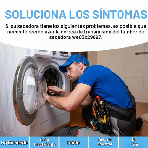 Vista 4 de WE12M29 WE03X29897 - Cinturón de secadora (89.5 pulgadas) se adapta a Whirlpool, Hotpoint, GE DryBelt Replacement, Reemplazo para correa