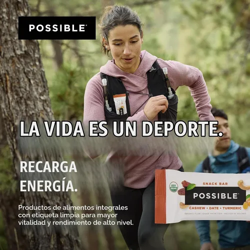 Vista 7 de POSSIBLE Snack Bar, anacardo dátil, cúrcuma, 12 unidades (paquete de 1)