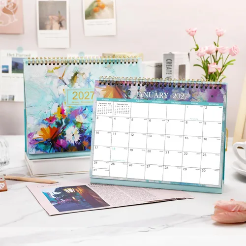 Vista 2 de Calendario de escritorio 2027 - Calendario de escritorio con tapa de pie