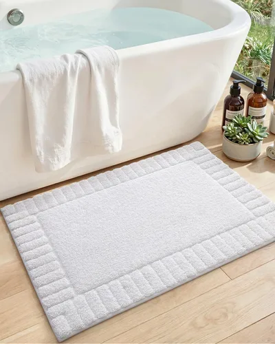 Vista 11 de DEXI - Alfombras de baño de 16"x24", alfombras antideslizantes para el suelo del baño, alfombra de baño ultrasuave y absorbente para la ducha, Beige