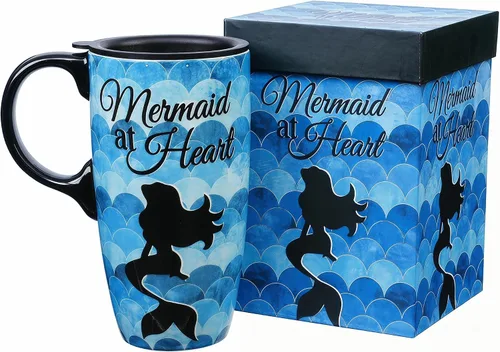 Vista 10 de Topadorn Tazas de cerámica de porcelana, taza de café con tapa y asa, taza de café, taza de té de café con tapa y asa, taza de café, 17 oz. Abstracto