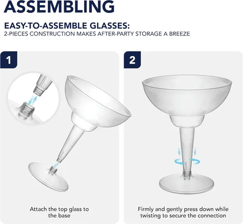 Vista 3 de Party Essentials 10 vasos de plástico duro de dos piezas, 12 onzas, transparentes