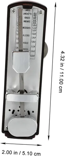 Vista 2 de MILISTEN Metrónomo mecánico universal mini metrónomo para guitarra de piano (caoba)