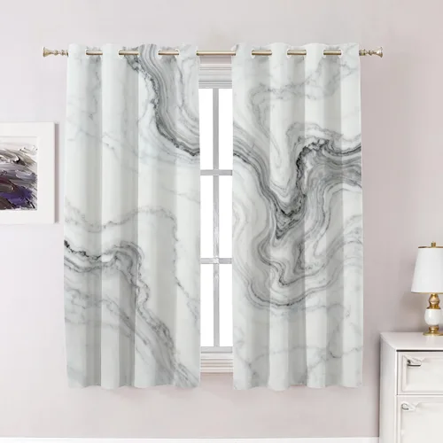 Vista 96 de Cortinas opacas de poliéster multicapa marrón con diseño de bosque natural, 2 unidades, 26 x 24 pulgadas