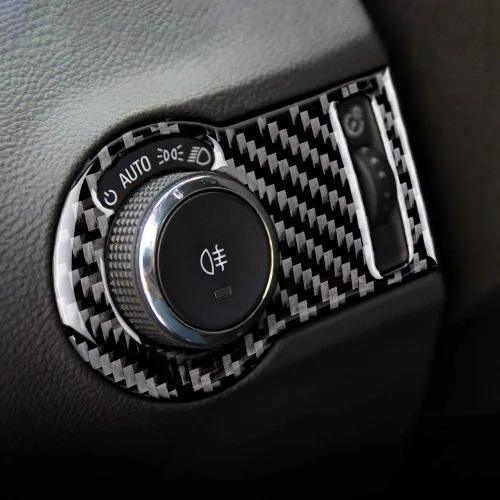 Vista 6 de AIRSPEED Adhesivo de fibra de carbono para interruptor de faros de coche, calcomanía interior compatible con Chevrolet Camaro 2010-2015 Accesorios
